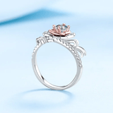 LORIELE - Bague Solitaire Rose Ballerina en Argent Sterling 925 - Diamant Moissanite 1 Carat 💎