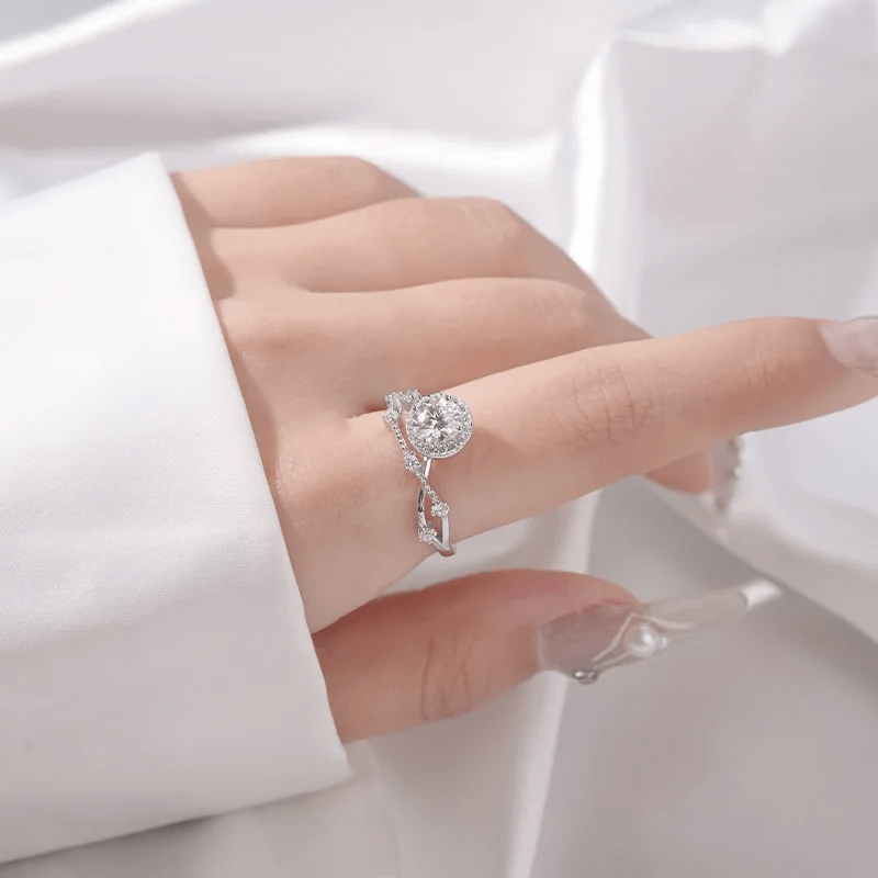 Bague Solitaire Constellation En Argent Sterling 925 - Diamant Moissanite 1 Carat 💎