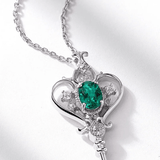 Collier Clé Secret d’Avaline en Argent Sterling 925 - Émeraude 1 Carat ❇️