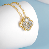Collier Gold Clover Plaqué Or 18 carats - Diamant Moissanite 1 Carats💎Loriele™