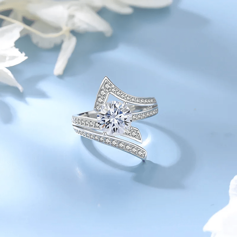 LORIELE - Bague Couronne Céleste en Argent Sterling 925 - Diamant Moissanite 1 Carat 💎