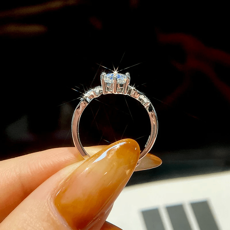 Bague Solitaire Clarté d’Hespéris en Argent Sterling 925 - Diamant Moissanite 1 Carat 💎