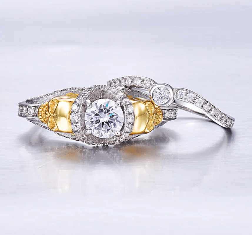 Ensembles de bagues Étreinte du Crâne Argent sterling 925 - Diamant Moissanite 1 Carat 💎