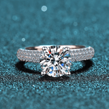 Bague Solitaire Cascade de DiamantEn Argent Sterling 925 - Diamant Moissanite 1 Carat 💎Loriele™
