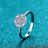 Bague Solitaire Magie Florale En Argent Sterling 925 - Diamant Moissanite 1 Carat 💎Loriele™