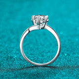 Bague Solitaire Torsion de Lueur Azurée En Argent Sterling 925 - Diamant Moissanite 1 Carat 💎Loriele™