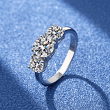 Bague Trinité Célesteen Argent Sterling 925- Diamant Moissanite 1 Carat 💎Loriele™