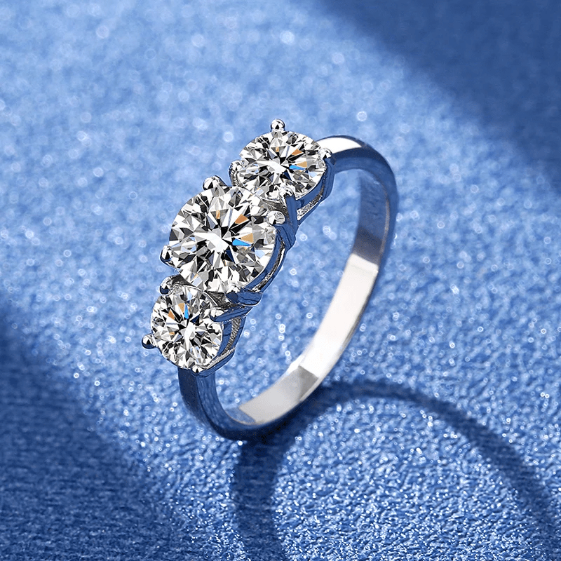 Bague Trinité Célesteen Argent Sterling 925- Diamant Moissanite 1 Carat 💎Loriele™