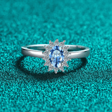 Bague Solitaire Paradis TurquoiseEn Argent Sterling 925 - Diamant Moissanite 1 Carat 💎Loriele™