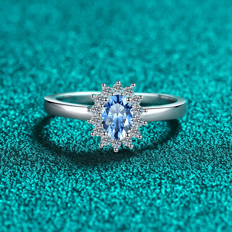 Bague Solitaire Paradis TurquoiseEn Argent Sterling 925 - Diamant Moissanite 1 Carat 💎Loriele™