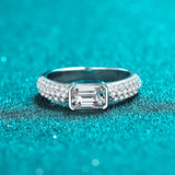 BagueÉmeraude Lueur de Flocon En Argent Sterling 925 - Diamant Moissanite 1 Carat 💎Loriele™