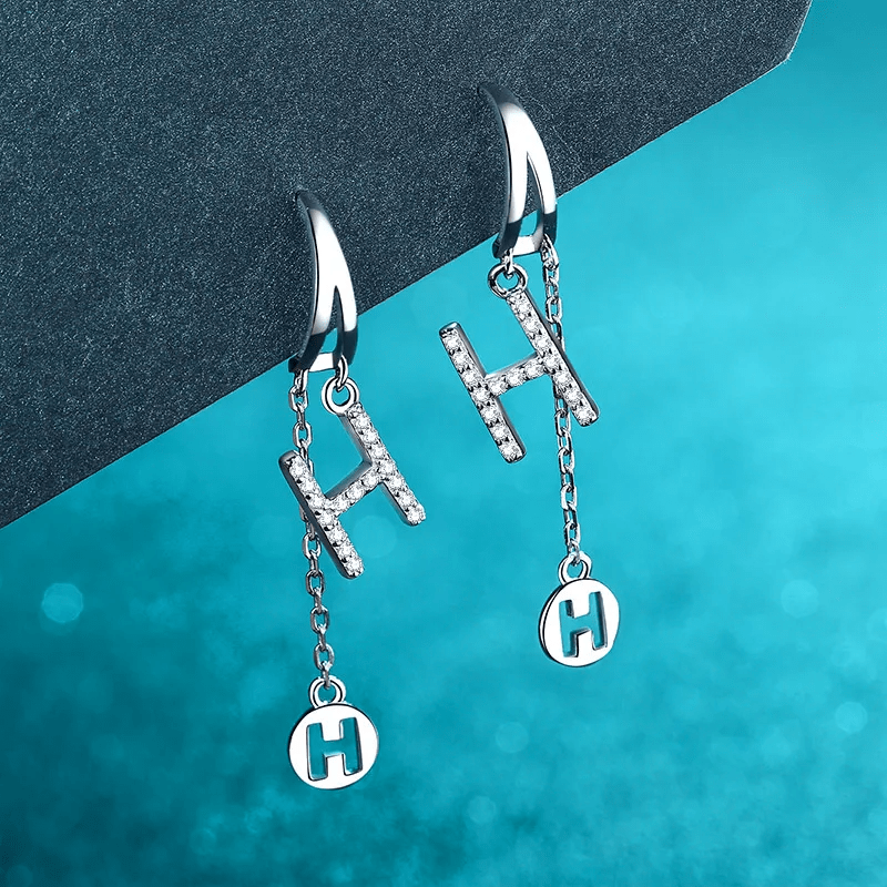 Boucles d'oreilles pendante H en Argent Sterling 925 Loriele™