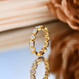 LORIELE - Anneaux Radiantia Caeli en Or 18K - Diamant Moissanite 1 Carat 💎