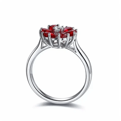 Bague Fleure De Ruby Ecarlate - Crystal Swarovski 🌺💎