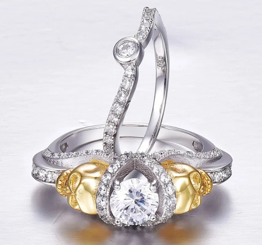 Ensembles de bagues Étreinte du Crâne Argent sterling 925 - Diamant Moissanite 1 Carat 💎