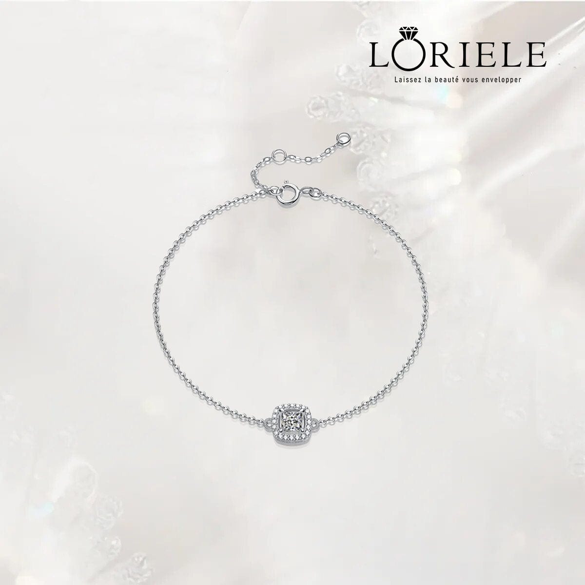 Bracelet Charme Central en Argent sterling 925 - Diamant Moissanite 1 Carat 💎