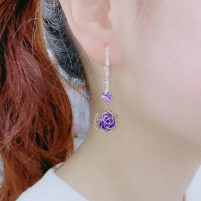Boucles d'oreilles Rose de Crystal 🔮