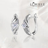 Boucles d'oreilles Spirale Argentée En Argent Sterling - Diamant Moissanite 1 Carat 💎