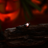 Bague Solitaire Crimson Phantom en Rhodium Noir - Moissanite Rouge 1 Carat 💎