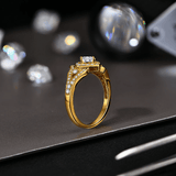 LORIELE - Bague de Fiançailles Solis Splendor Plaqué Or 18 Carats - Diamant Moissanite 1 Carat 💎