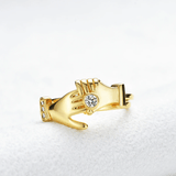 Ensembles de bagues Main Éclat du Destin Plaqué Or Jaune 18 carats - Diamant Moissanite 1 Carat 💎