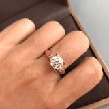 Bague Solitaire Lueur Éternelle Plaqué Or & Argent 925 - Diamant Moissanite 1 Carat💎