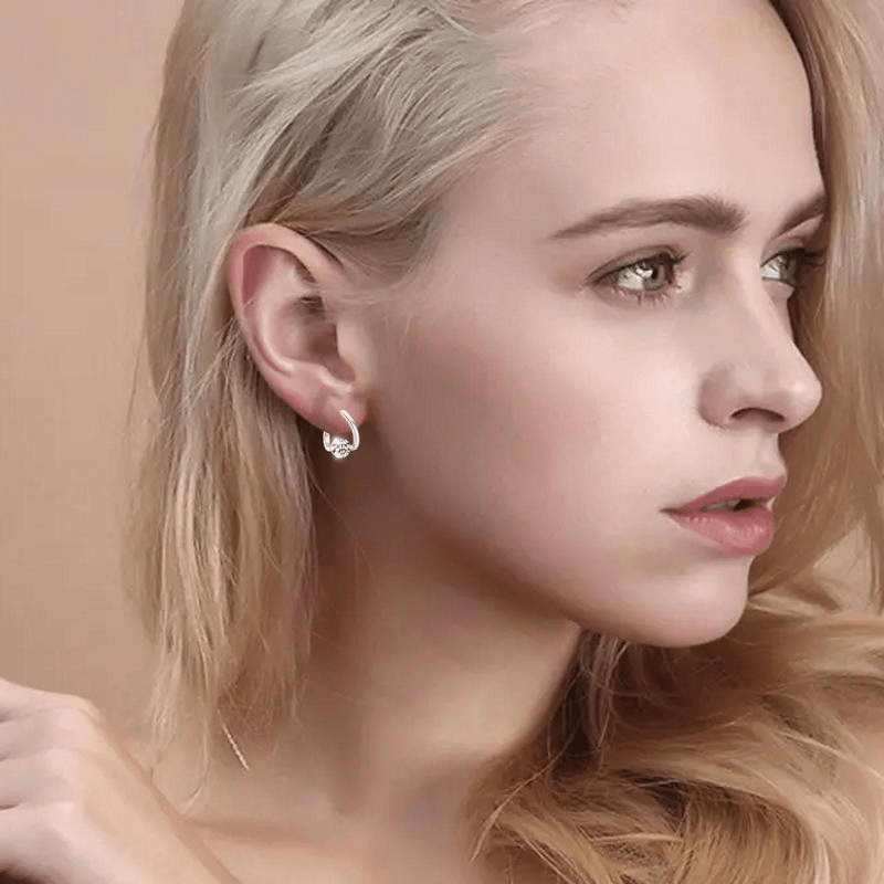 Boucles d'oreilles Chic Xmiral plaqué Or 18 Carats - Diamant 1 Carat 💎