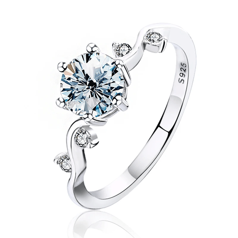 Bague Solitaire Clarté d’Hespéris en Argent Sterling 925 - Diamant Moissanite 1 Carat 💎