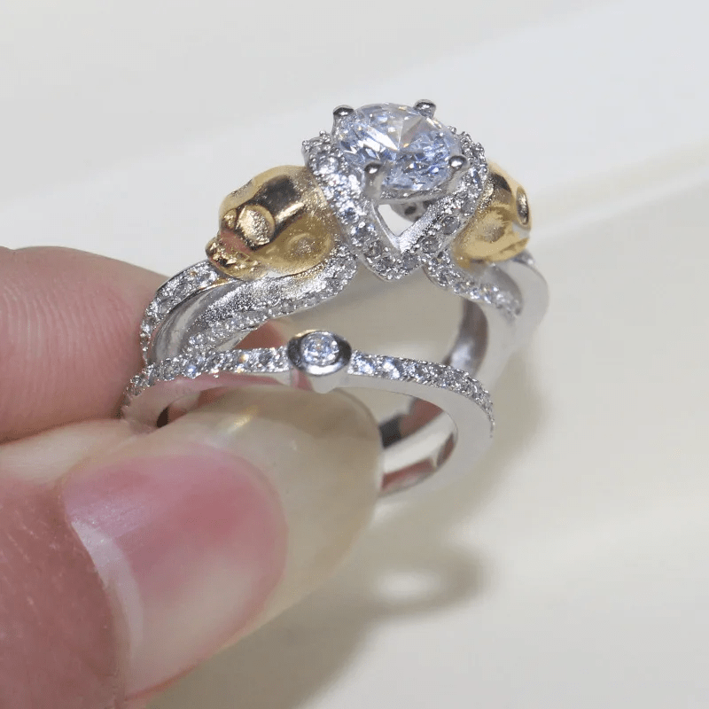 Ensembles de bagues Étreinte du Crâne Argent sterling 925 - Diamant Moissanite 1 Carat 💎