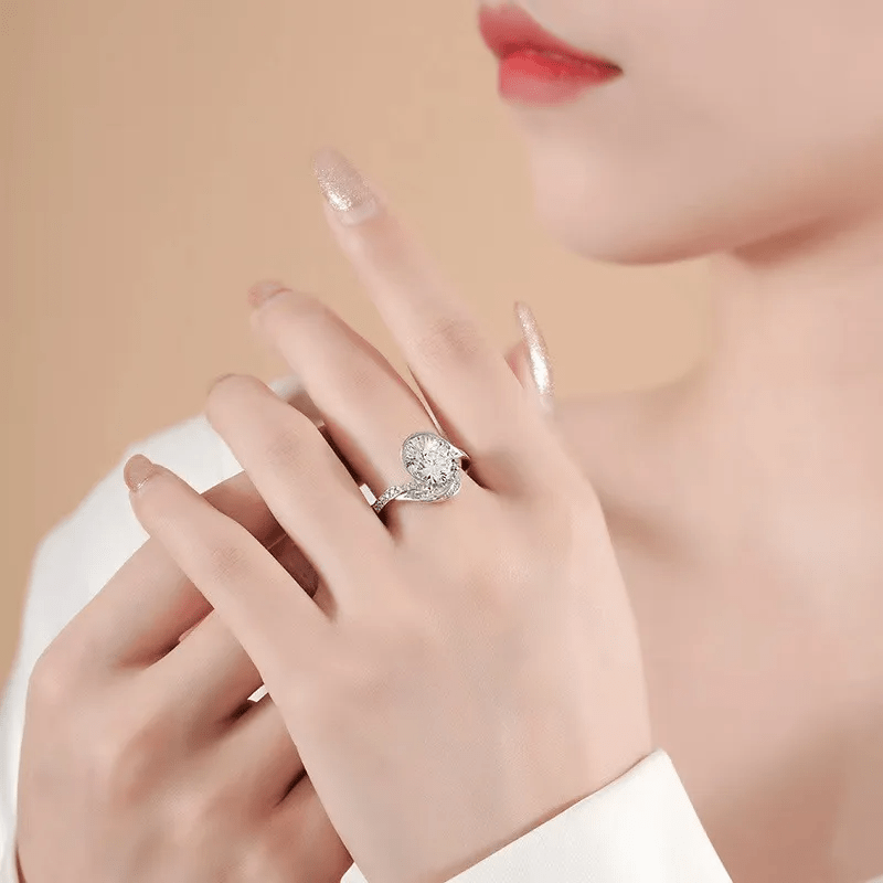 Bague Solitaire Héra Spirale En Argent Sterling 925 - Diamant Moissanite 1 Carat 💎