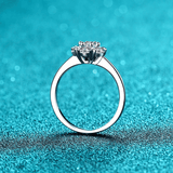 Bague Solitaire Magie Florale En Argent Sterling 925 - Diamant Moissanite 1 Carat 💎Loriele™