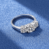 Bague Trinité Célesteen Argent Sterling 925- Diamant Moissanite 1 Carat 💎Loriele™