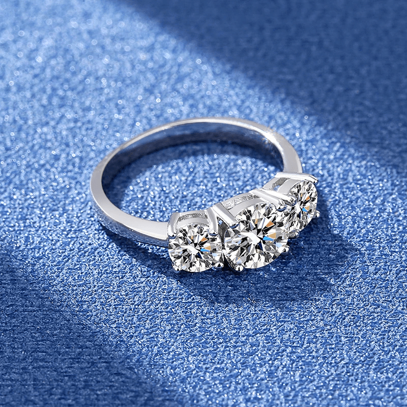 Bague Trinité Célesteen Argent Sterling 925- Diamant Moissanite 1 Carat 💎Loriele™