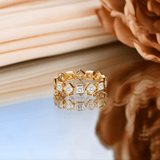 LORIELE - Anneaux Radiantia Caeli en Or 18K - Diamant Moissanite 1 Carat 💎