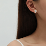 Boucles d'oreilles Rose des Sables Or Rose 18ct- Diamant Moissanite 1 Carat 💎