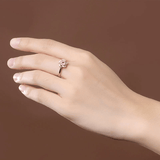 Bague Solitaire Rosa Alba Or Rose 14ct- Diamant Moissanite Rouge 1 Carat 🌹💎