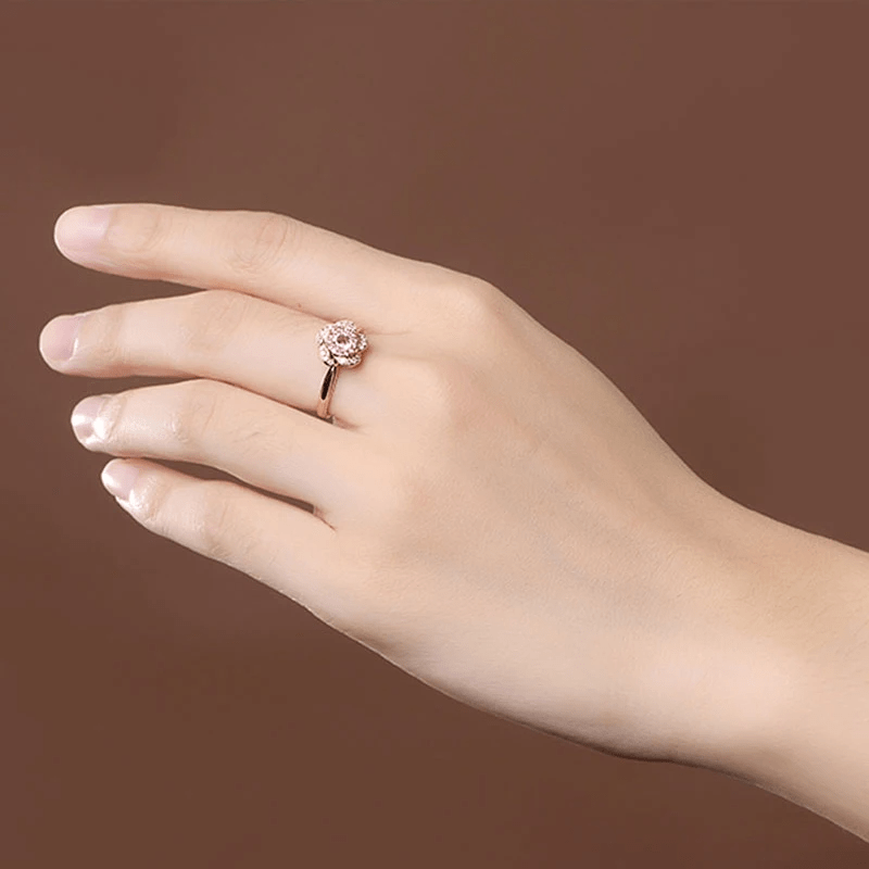 Bague Solitaire Rosa Alba Or Rose 14ct- Diamant Moissanite Rouge 1 Carat 🌹💎