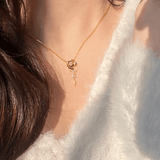 Collier Or Rose Floramantis 18ct - Diamant Moissanite 1 Carats💎Loriele™