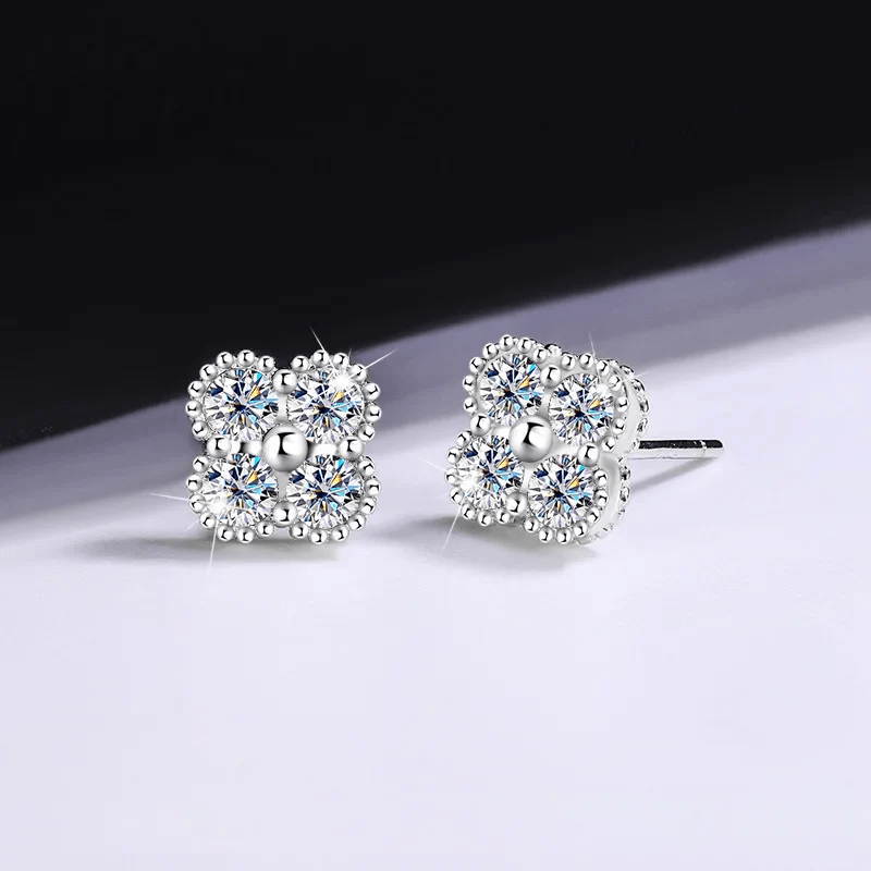 ✨ Boucles d’Oreilles Clover édition - Diamant Moissanite 1 Carats💎Loriele™