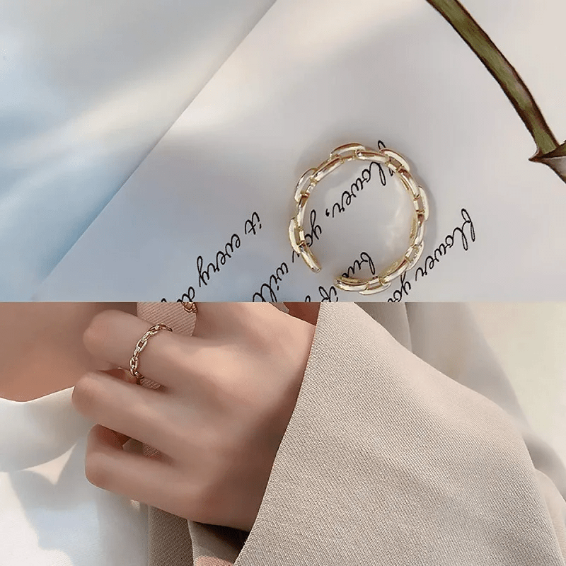 Bague Ajustable en maillons d'ore - LORIELE