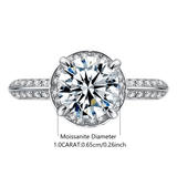Bague Solitaire pavé Éclat d'Aphrodite Argent Sterling 925 - Diamant Moissanite 1 Carat 💎