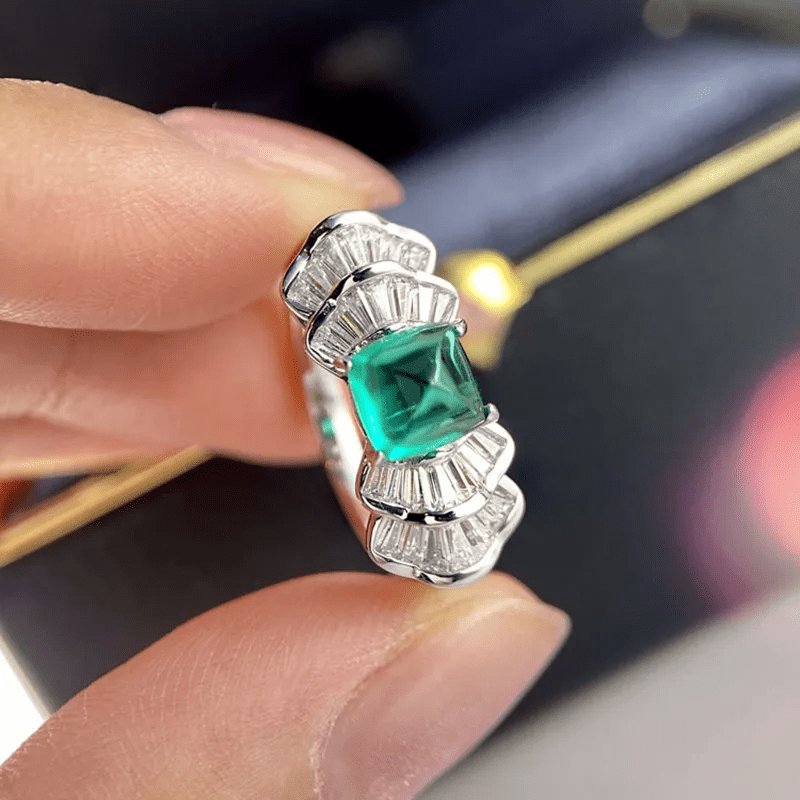 Bague Cocktail Perle De Forêt En Cristal - Vert D'Éclat 🟩