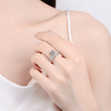 Bague Bow Étreinte d'Amour en Argent Sterling 925 - Diamant Moissanite 1 Carat 💎