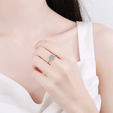 Bague Solitaire Magie Florale En Argent Sterling 925 - Diamant Moissanite 1 Carat 💎Loriele™