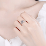 Bague Solitaire Douceur Argentée en Argent Sterling 925- Diamant Moissanite 1 Carat 💎Loriele™