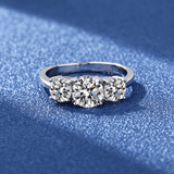 Bague Trinité Célesteen Argent Sterling 925- Diamant Moissanite 1 Carat 💎Loriele™