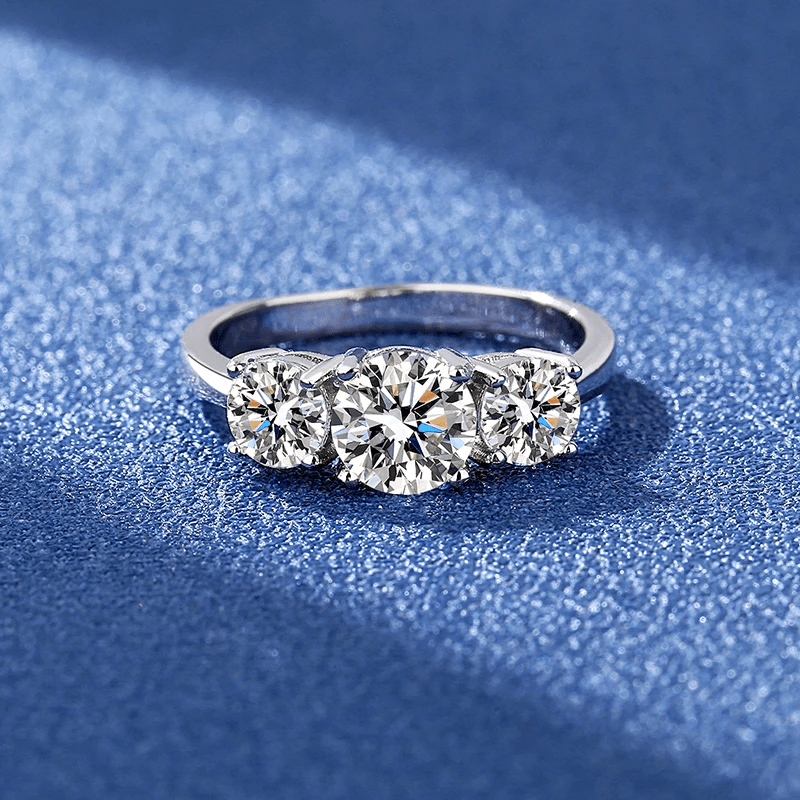 Bague Trinité Célesteen Argent Sterling 925- Diamant Moissanite 1 Carat 💎Loriele™