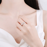 Bague Clarté Épurée En Argent Sterling 925 - Diamant Moissanite 1 Carat 💎Loriele™