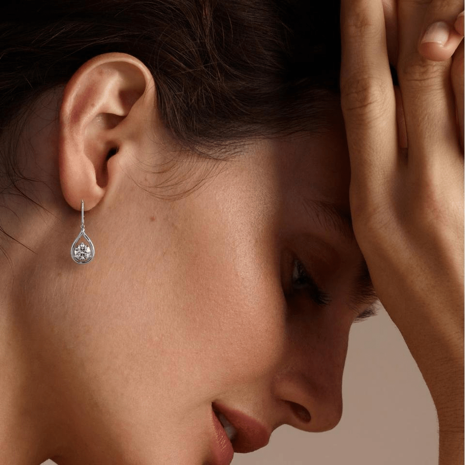 Boucles d'oreilles Goutte de Cristal - Diamant Moissanite 1 Carat 💎