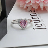 Bague Halo Cœur de Princesse En Argent Sterling 925 - Diamant Moissanite 1 Carat 💎